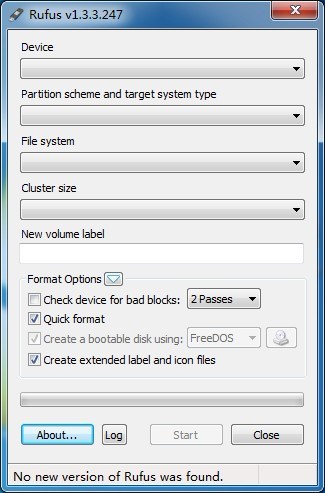 Rufus v1.3.3 官方绿色版 (制作linux启动u盘)
